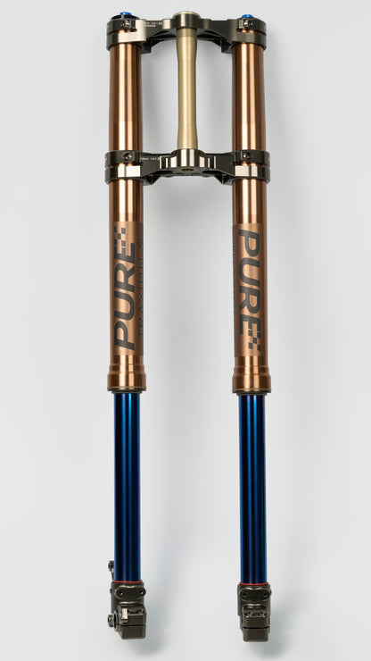 Ultra bee suspension fork with 'PURE' branding on a white background