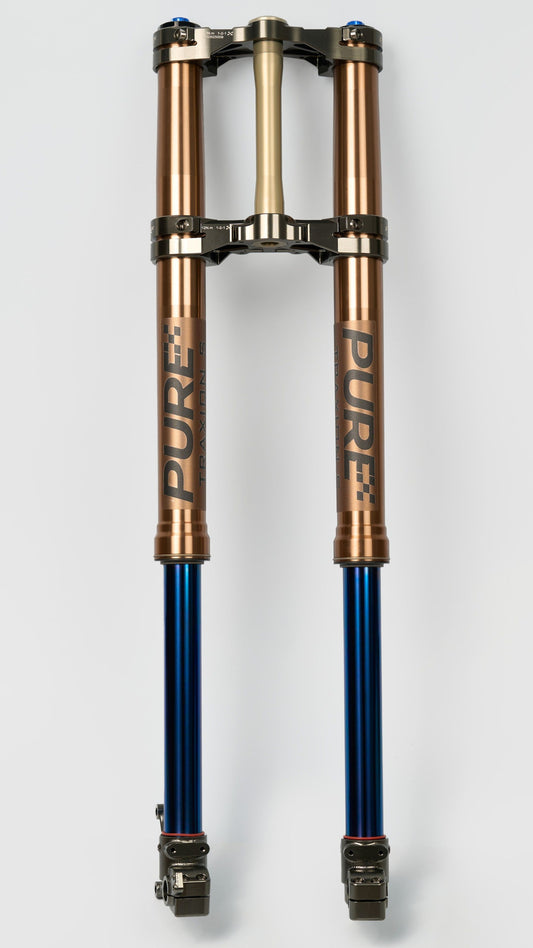 Ultra bee suspension fork with 'PURE' branding on a white background